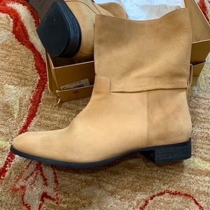 COCLICO short suede bohemian boots warm peachy neutral sz 40 or 9